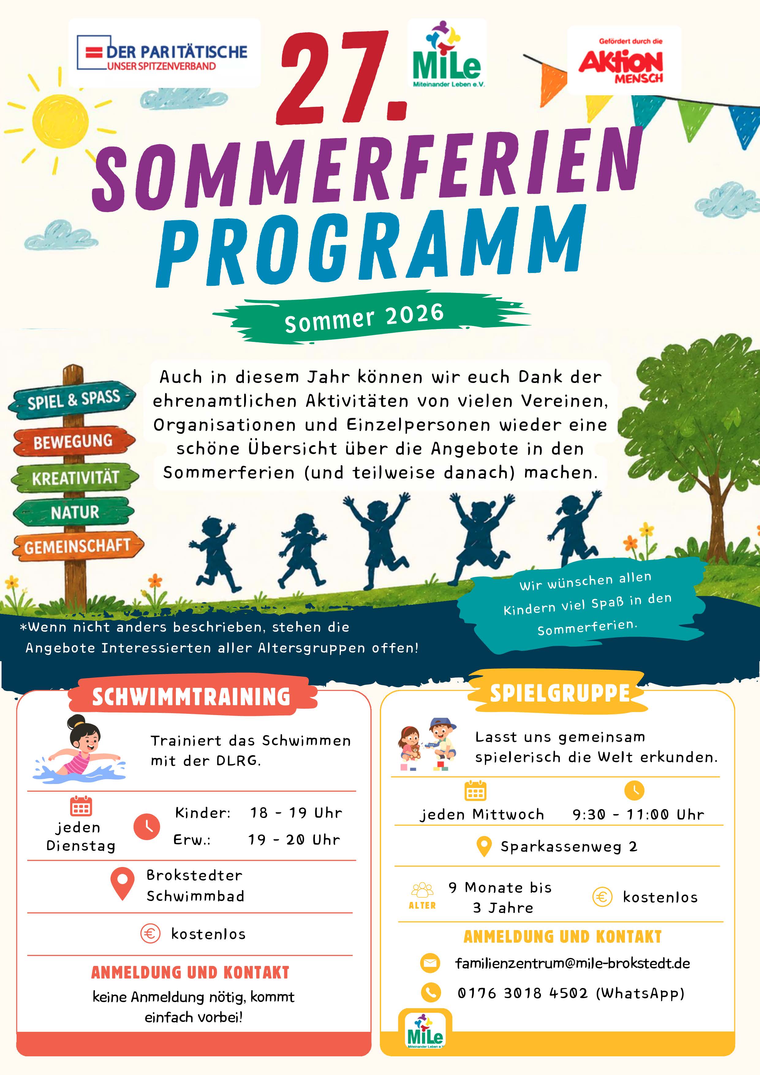 Sommerferienprogramm 2026 Flyer hoch Seite 1